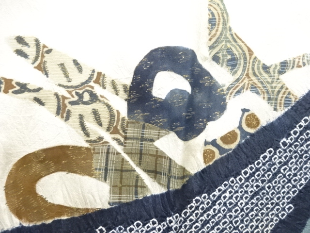 JAPANESE KIMONO / ANTIQUE SAKE CUP SHIBORI PATTERN MENS JUBAN